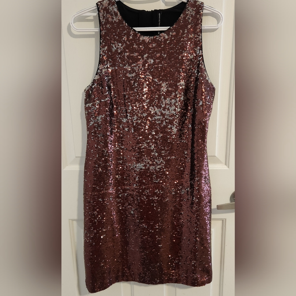 W118 Walter Baker Aleesa sequin Dress, size small, color broze